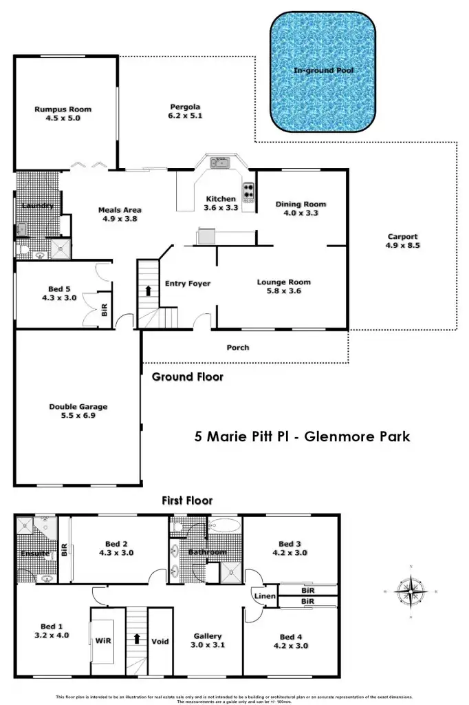 Floorplan of Homely house listing, 5 Marie Pitt Place, Glenmore Park NSW 2745
