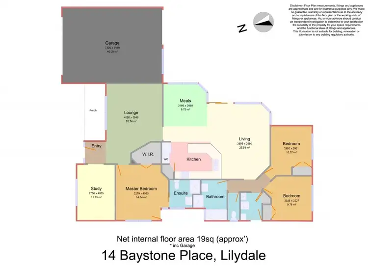 Floorplan of Homely house listing, 14 Baystone Place, Lilydale VIC 3140