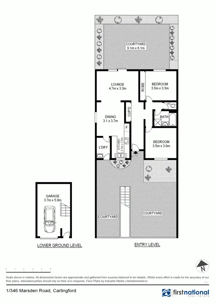 Floorplan of Homely villa listing, 1/346 Marsden Road, Carlingford NSW 2118
