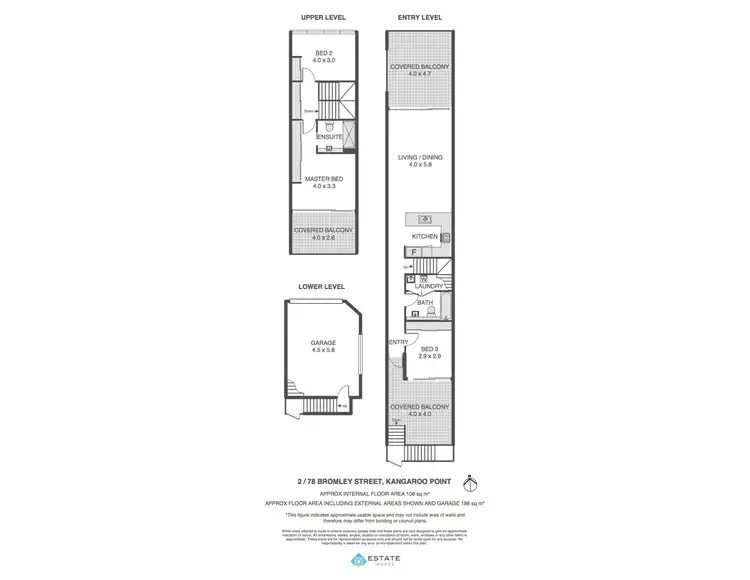 Floorplan of Homely townhouse listing, 2/78 Bromley Street, Kangaroo Point QLD 4169