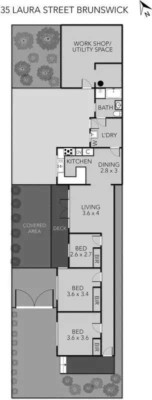 Floorplan of Homely house listing, 35 Laura Street, Brunswick VIC 3056