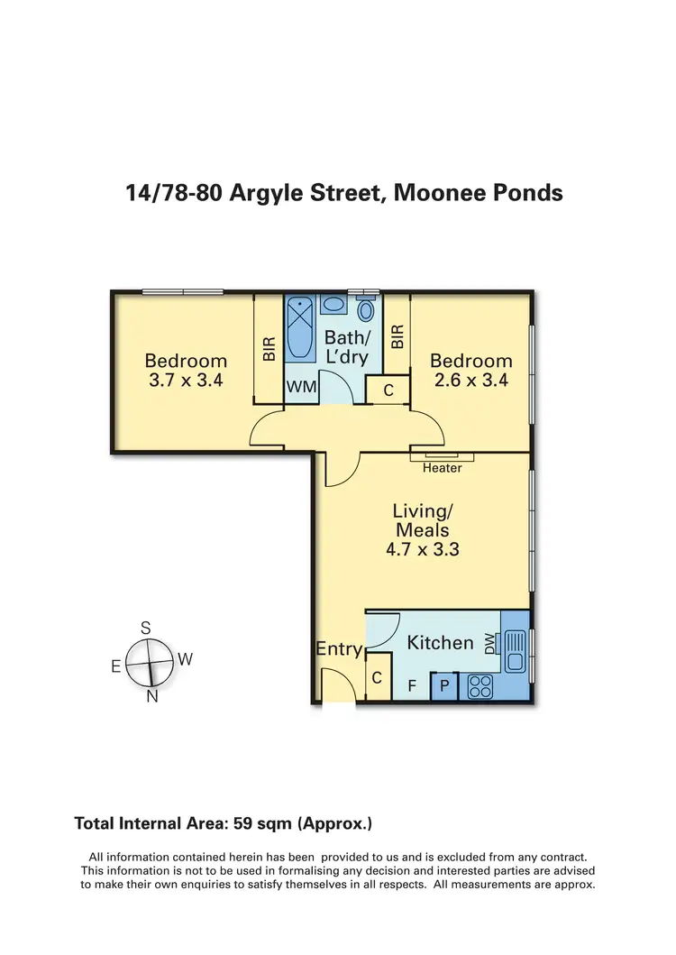 Floorplan of Homely apartment listing, 14/78-80 Argyle Street, Moonee Ponds VIC 3039