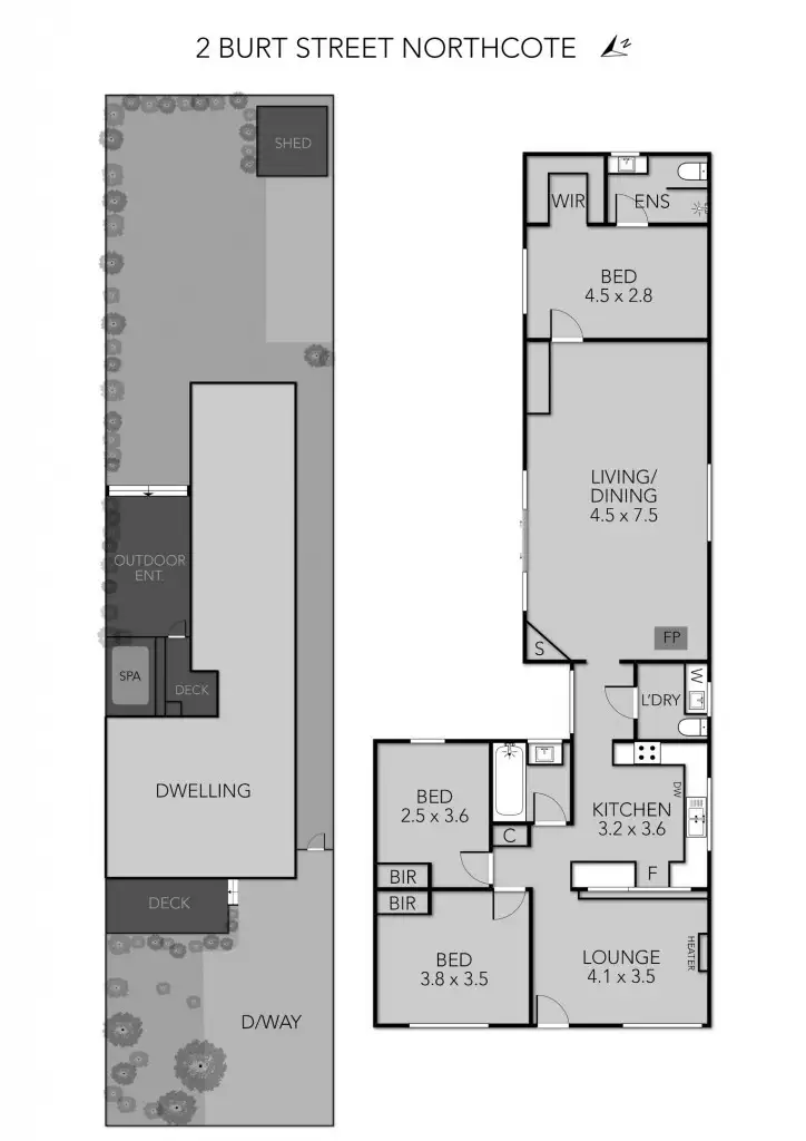 Floorplan of Homely house listing, 2 Burt Street, Northcote VIC 3070