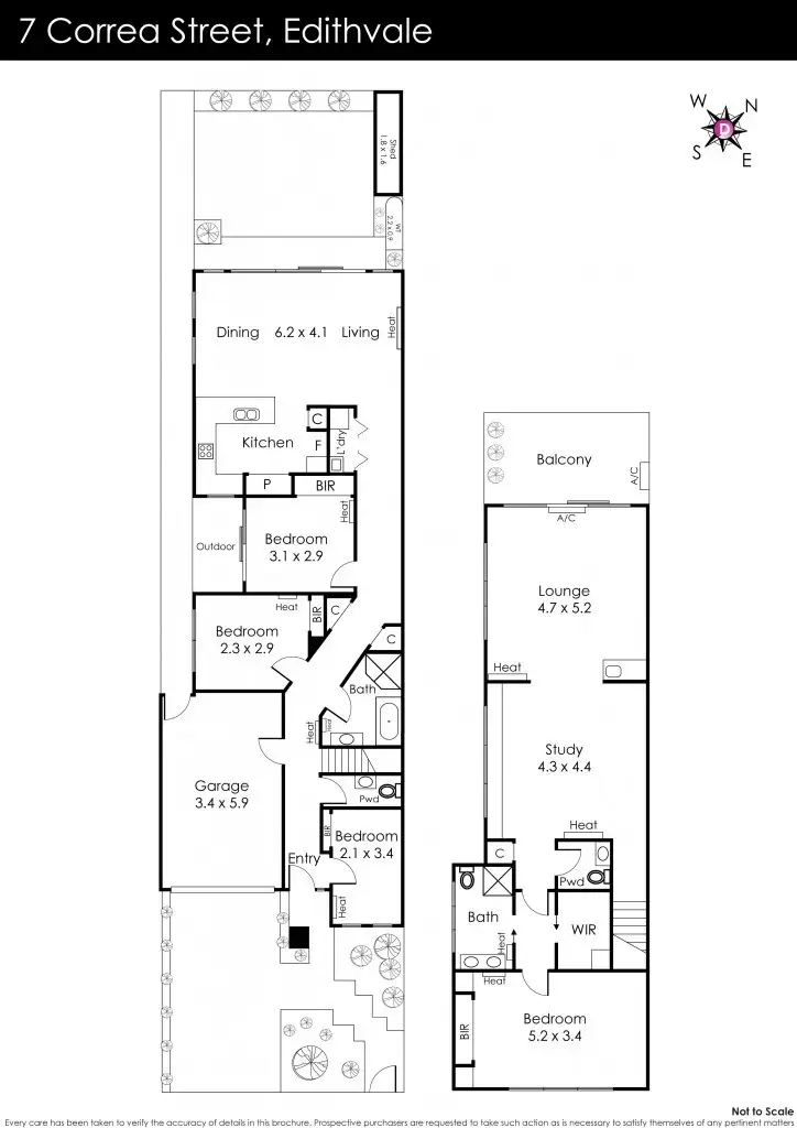Floorplan of Homely townhouse listing, 7 Correa Street, Edithvale VIC 3196