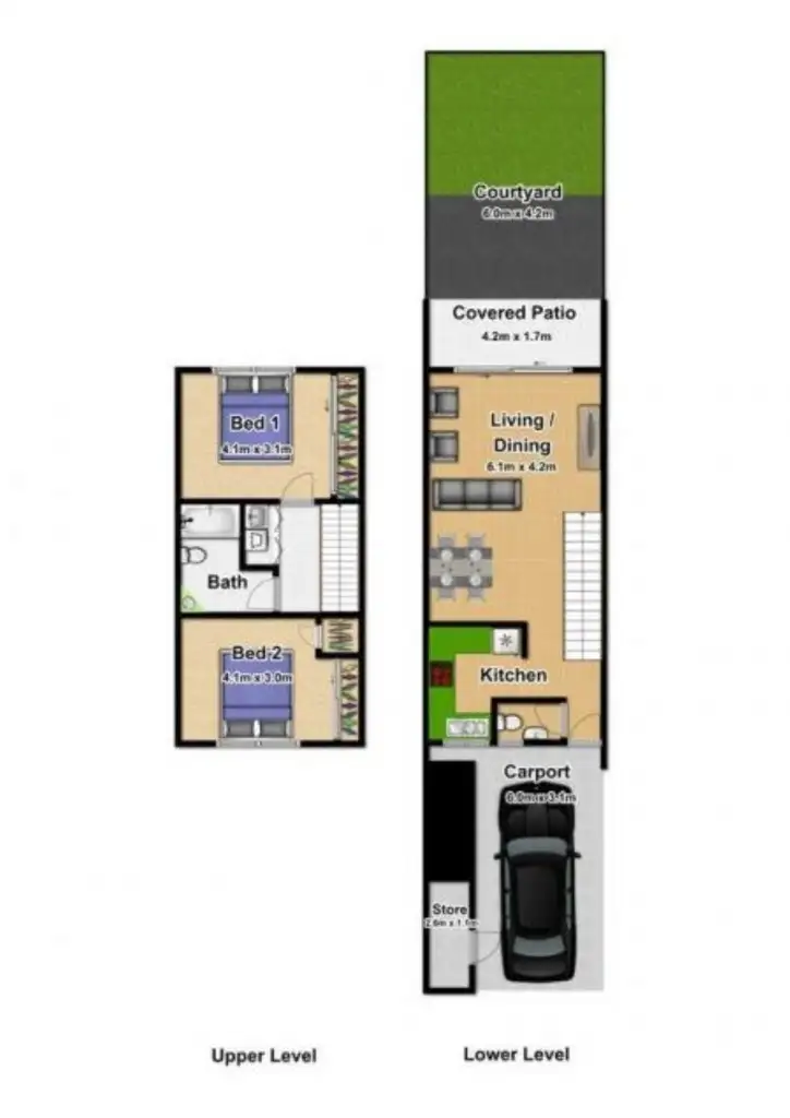 Floorplan of Homely townhouse listing, 2/3-5 Charlotte Close, Woree QLD 4868