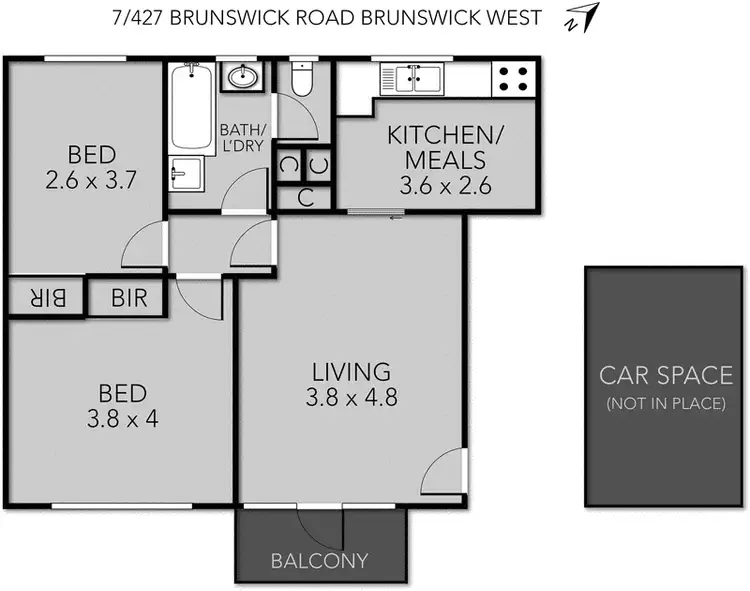 Floorplan of Homely apartment listing, 7/427 Brunswick Road, Brunswick West VIC 3055