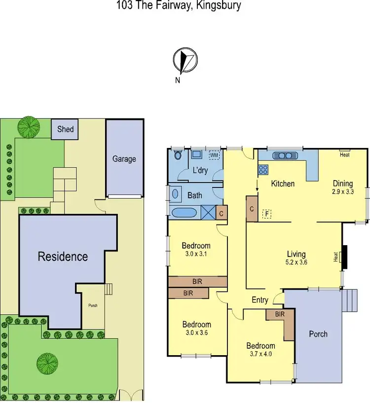 Floorplan of Homely house listing, 103 The Fairway, Kingsbury VIC 3083
