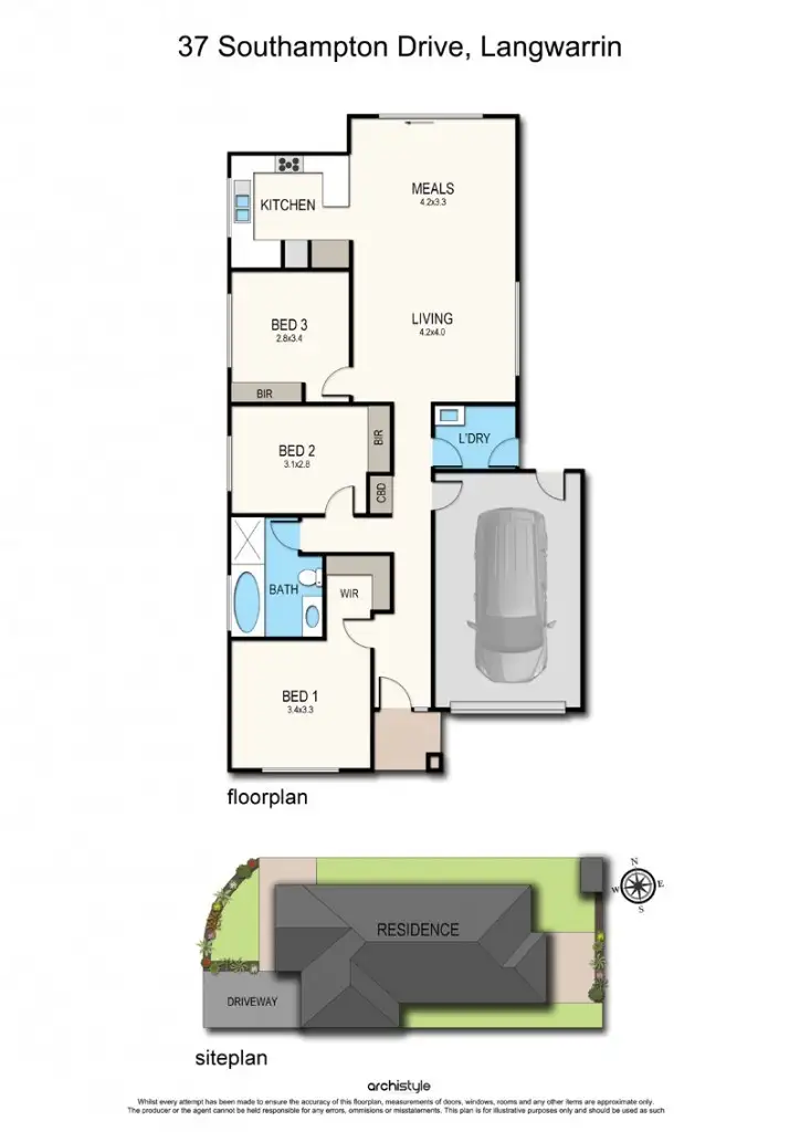 Floorplan of Homely house listing, 37 Southampton Drive, Langwarrin VIC 3910