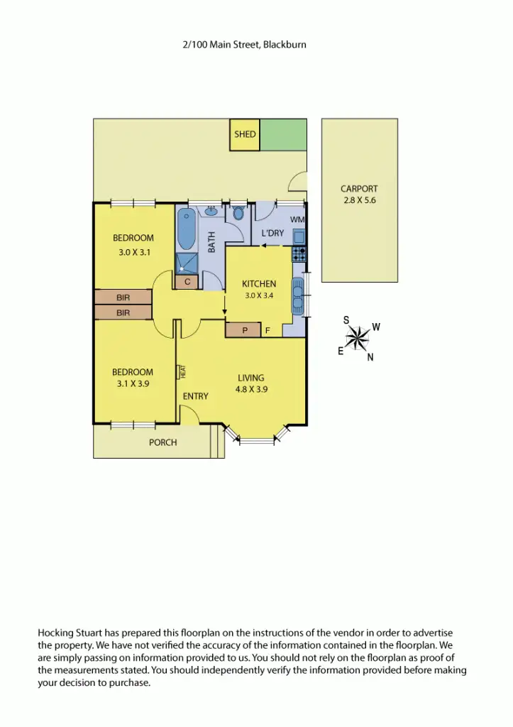 Floorplan of Homely unit listing, 2/100 Main Street, Blackburn VIC 3130