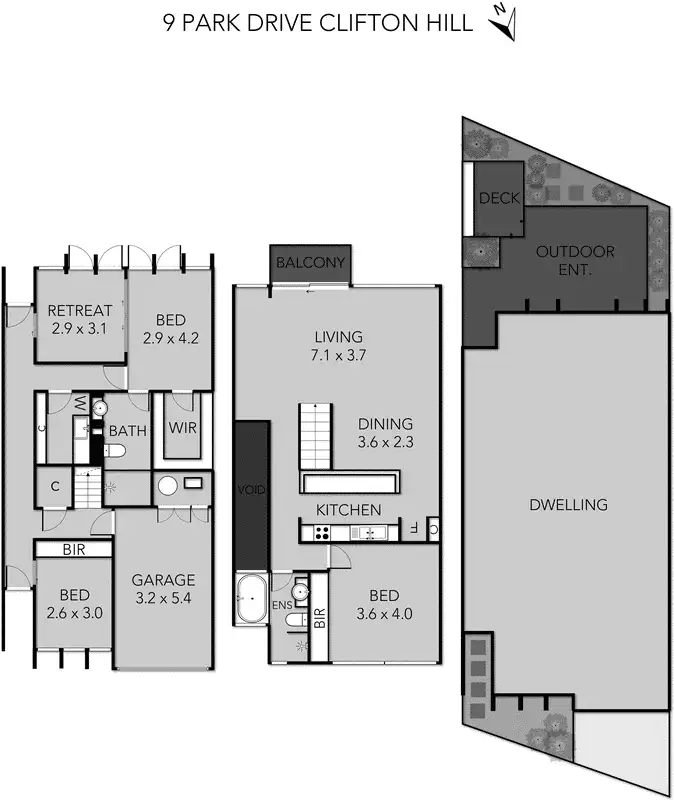 Floorplan of Homely house listing, 9 Park Drive, Clifton Hill VIC 3068