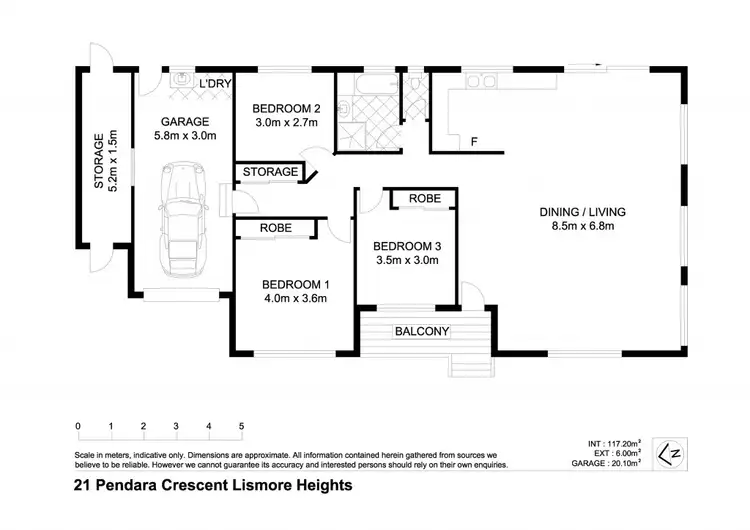 Floorplan of Homely house listing, 21 Pendara Crescent (off Donnans Rd), Lismore Heights NSW 2480