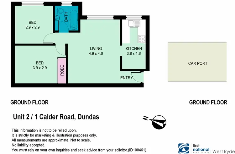 Floorplan of Homely apartment listing, 2/1 Calder Road, Dundas NSW 2117