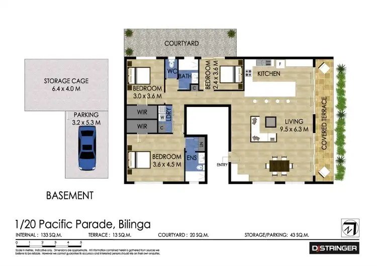 Floorplan of Homely unit listing, 1/20 Pacific Parade 'Cobba Villa', Bilinga QLD 4225