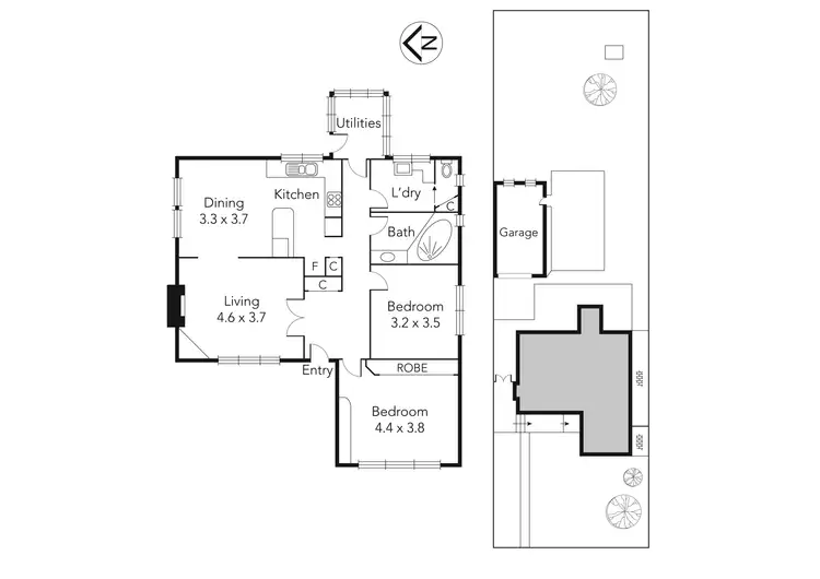 Floorplan of Homely house listing, 44 Gotha Street, Heidelberg Heights VIC 3081
