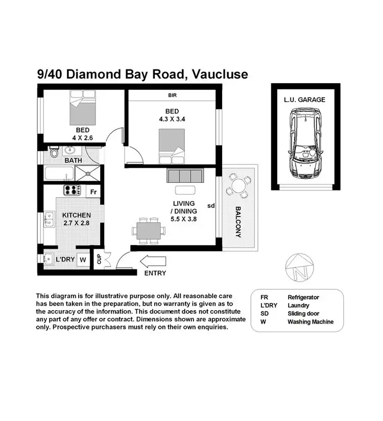 Floorplan of Homely apartment listing, 9/40 Diamond Bay Road, Vaucluse NSW 2030