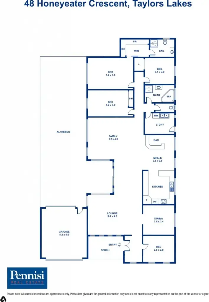 Floorplan of Homely house listing, 48 Honeyeater Crescent, Taylors Lakes VIC 3038