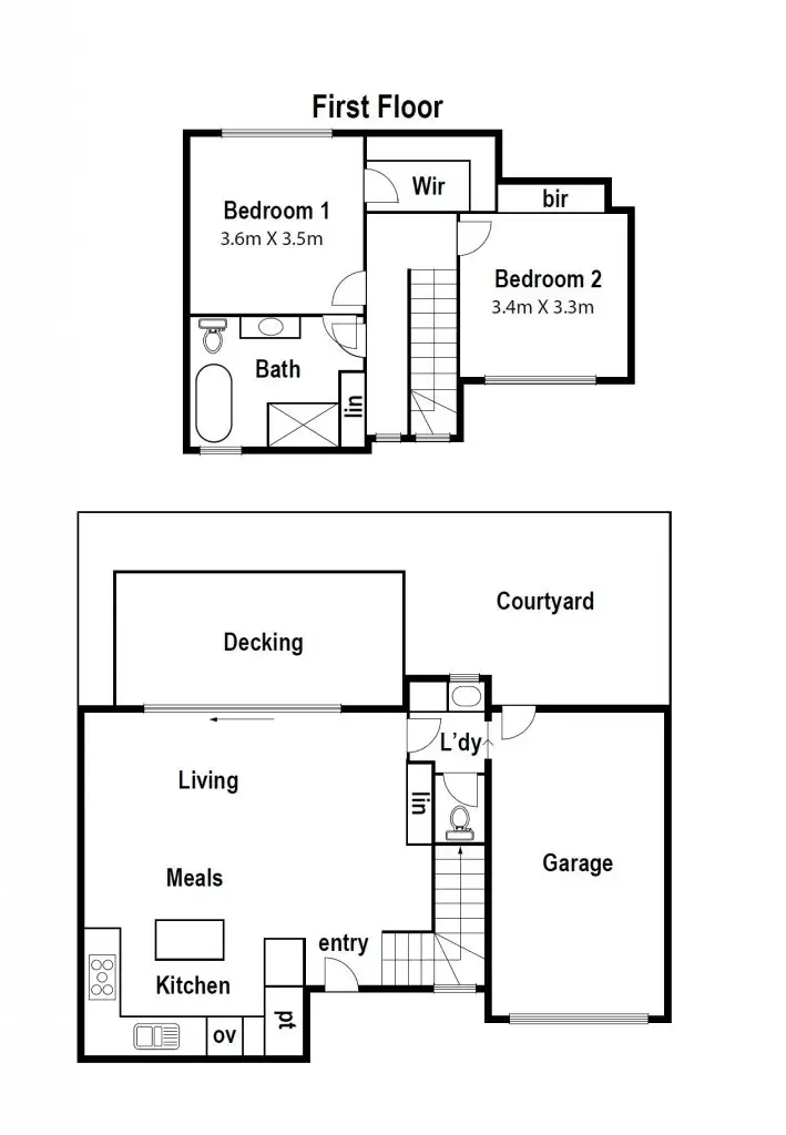 Floorplan of Homely townhouse listing, 2/56 Orrong Avenue, Reservoir VIC 3073