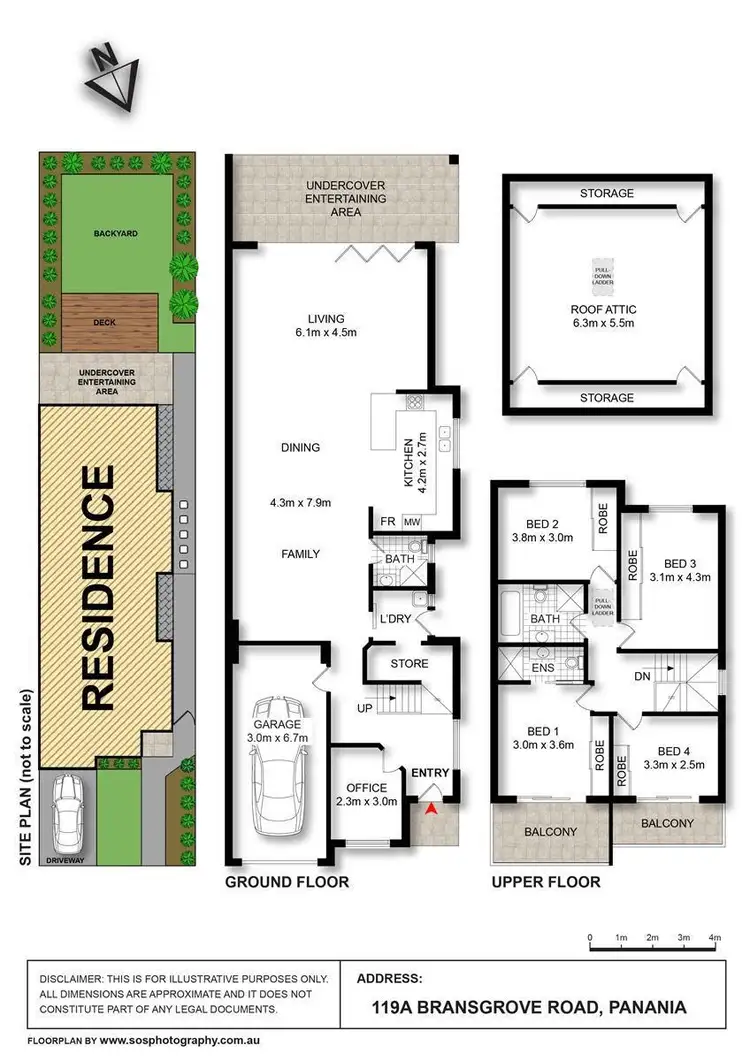 Floorplan of Homely semi-detached listing, 119A Bransgrove Road, Panania NSW 2213