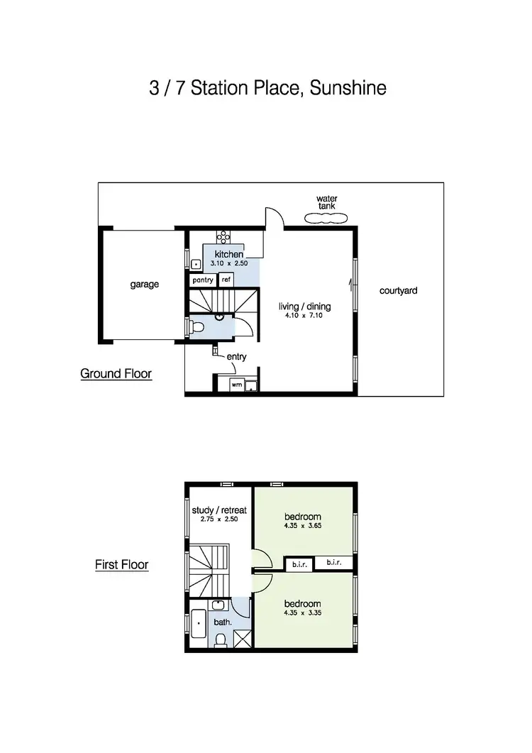 Floorplan of Homely townhouse listing, 3/7 Station Place, Sunshine VIC 3020