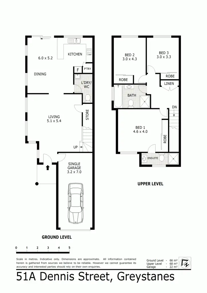 Floorplan of Homely semi-detached listing, 51A Dennis Street, Greystanes NSW 2145