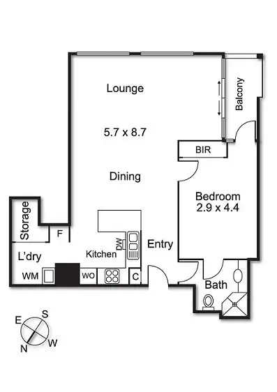 Floorplan of Homely apartment listing, 6D/27 Russell Street, Melbourne VIC 3000