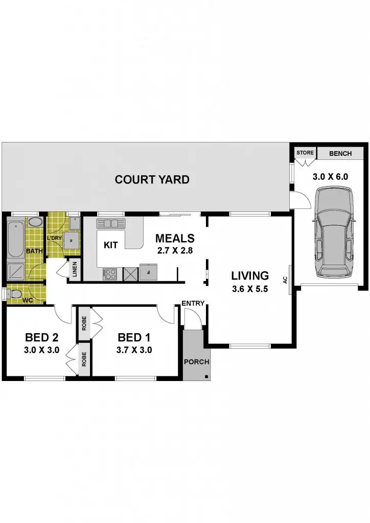 Floorplan of Homely unit listing, 3/91-93 Mickleham Road, Tullamarine VIC 3043
