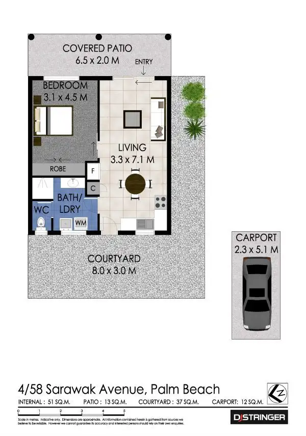 Floorplan of Homely unit listing, 4/58 Sarawak Avenue, Palm Beach QLD 4221