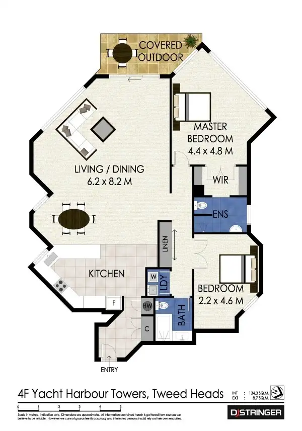Floorplan of Homely apartment listing, 4F/3-9 Eden Street 'Yacht Harbour Towers', Tweed Heads NSW 2485