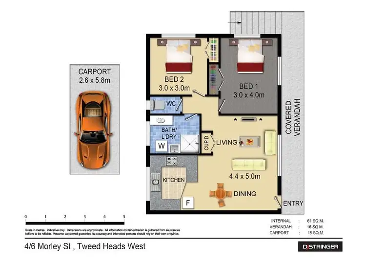 Floorplan of Homely unit listing, 4/6 Morley Street, Tweed Heads West NSW 2485