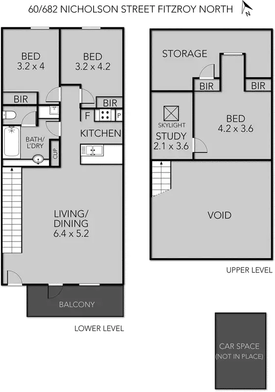 Floorplan of Homely apartment listing, 60/682 Nicholson Street, Fitzroy North VIC 3068