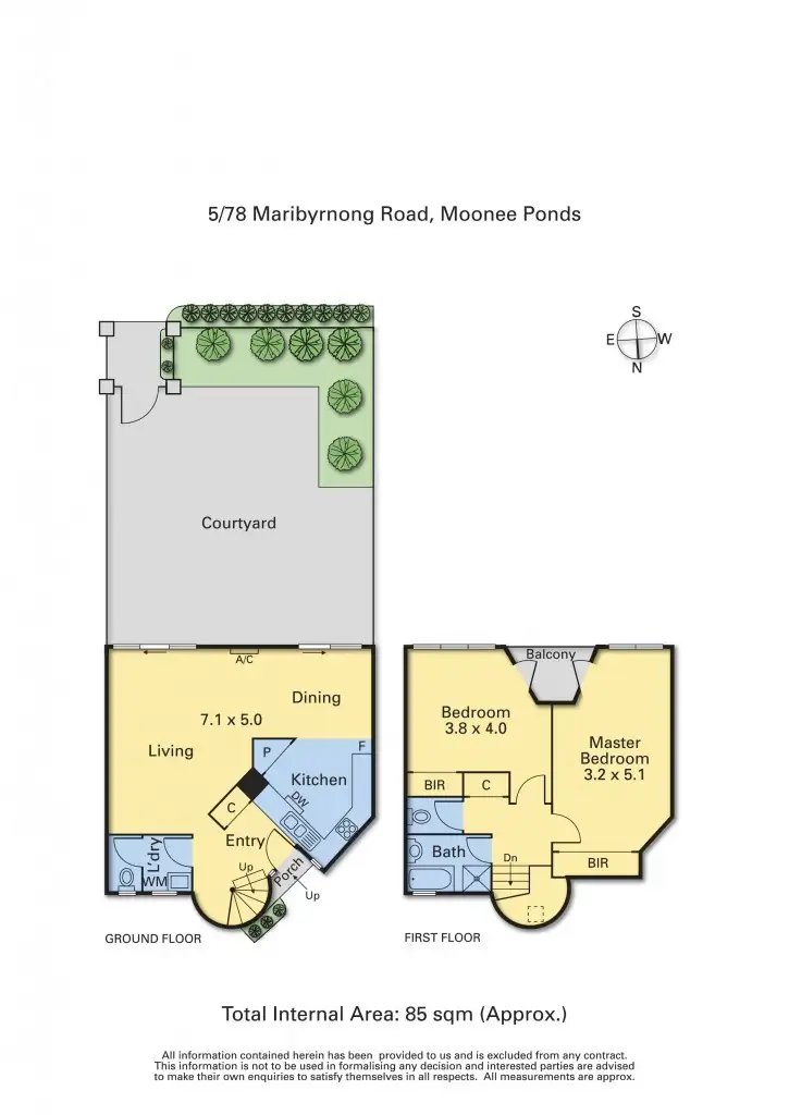 Floorplan of Homely townhouse listing, 5/78 Maribyrnong Road, Moonee Ponds VIC 3039