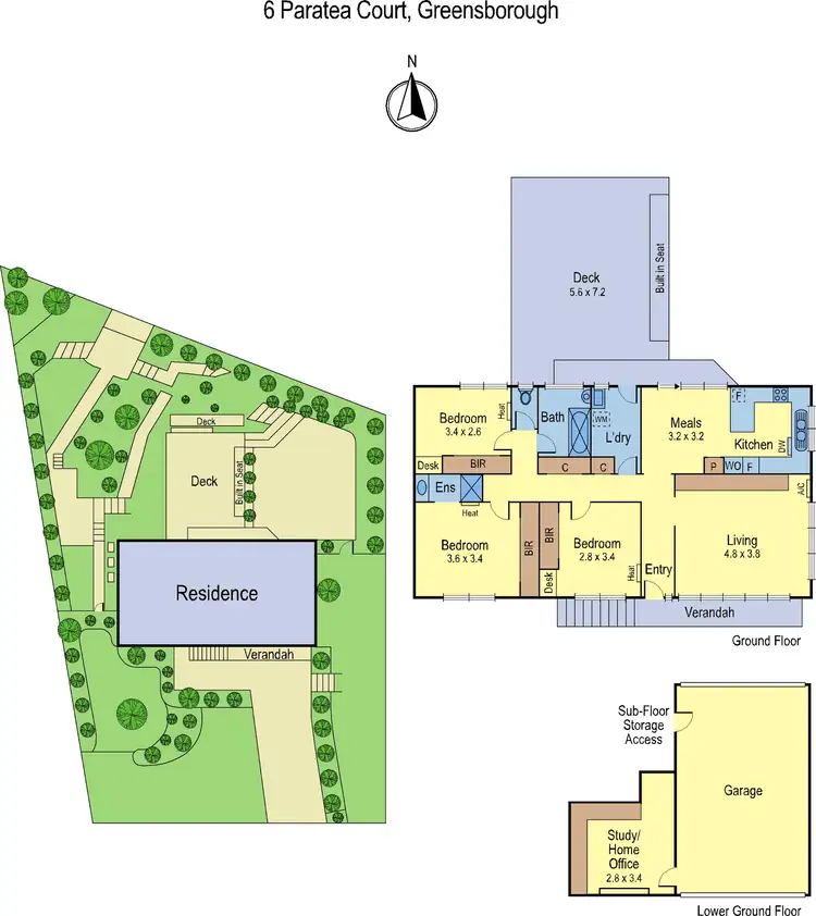 Floorplan of Homely house listing, 6 Paratea Court, Greensborough VIC 3088