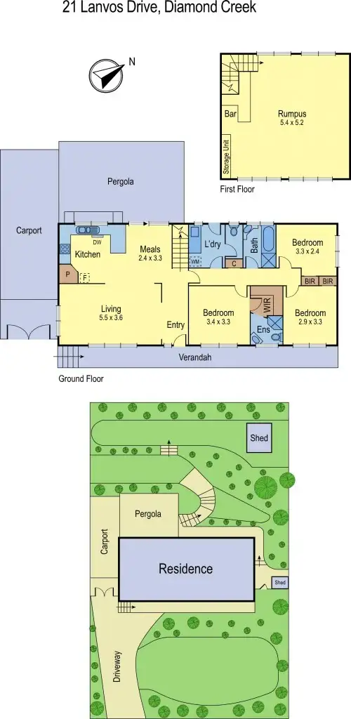 Floorplan of Homely house listing, 21 Lanvos Drive, Diamond Creek VIC 3089