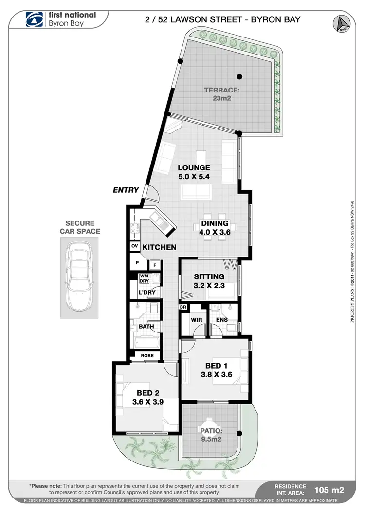 Floorplan of Homely unit listing, 2/52 Lawson Street, Byron Bay NSW 2481