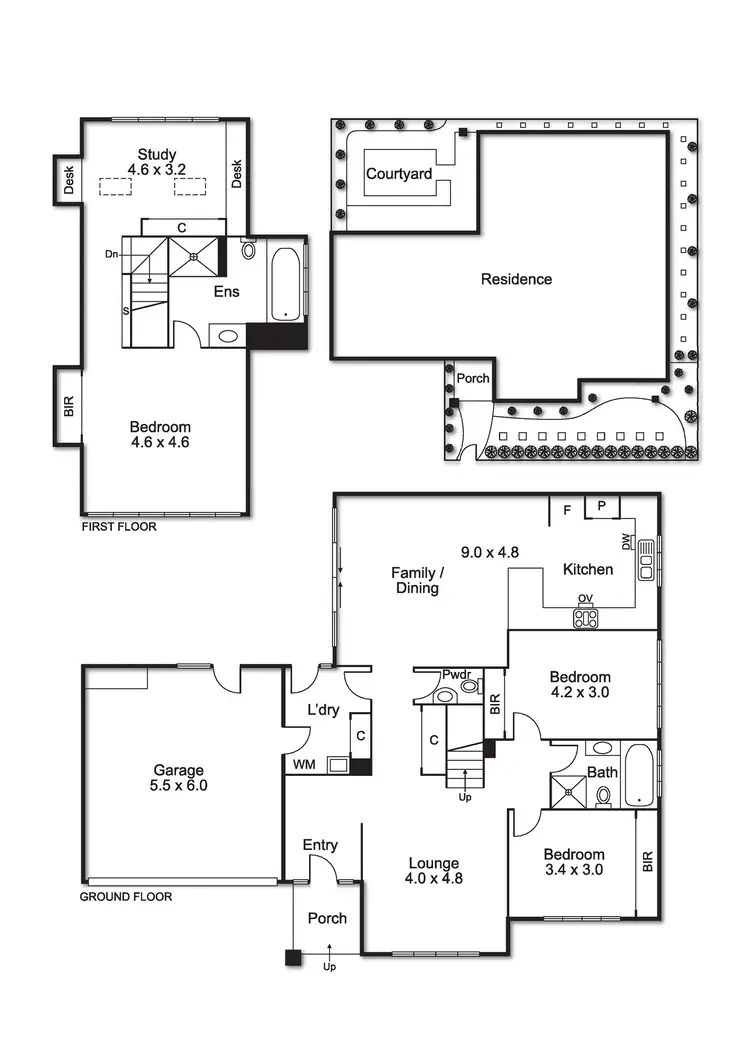 Floorplan of Homely townhouse listing, 44 Thompson Street, Ormond VIC 3204