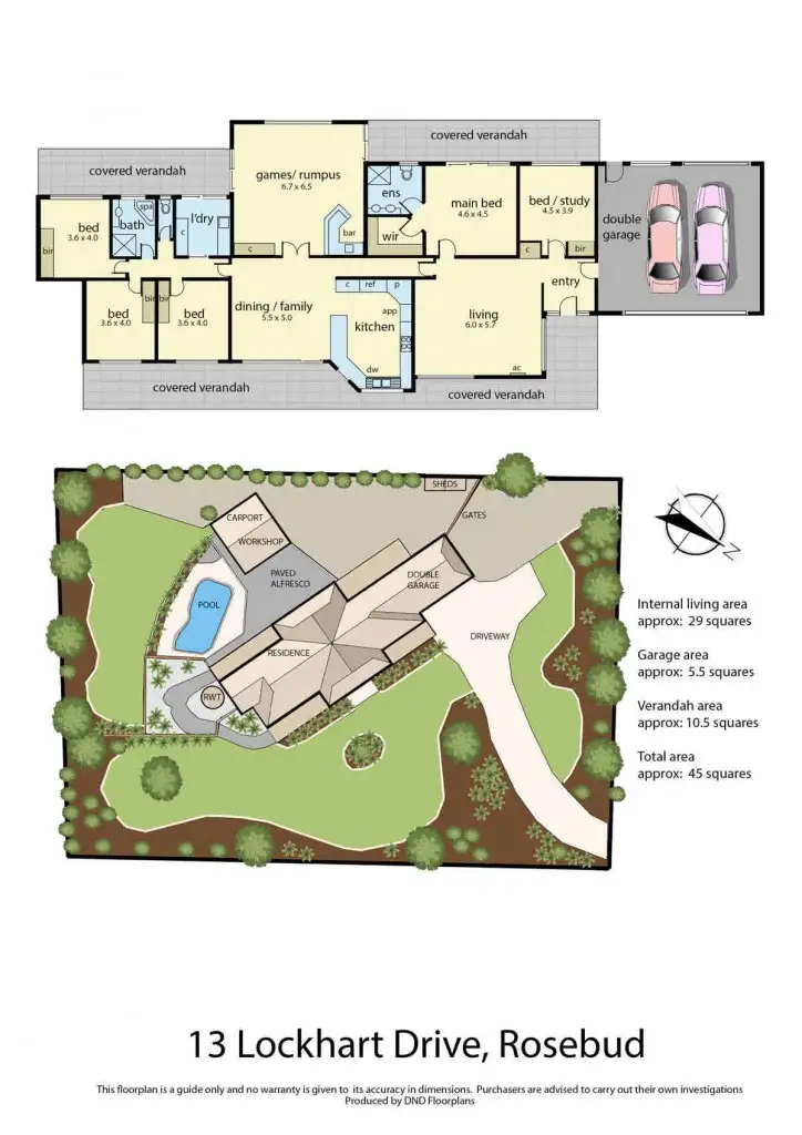 Floorplan of Homely house listing, 13 Lockhart Dve, Rosebud VIC 3939