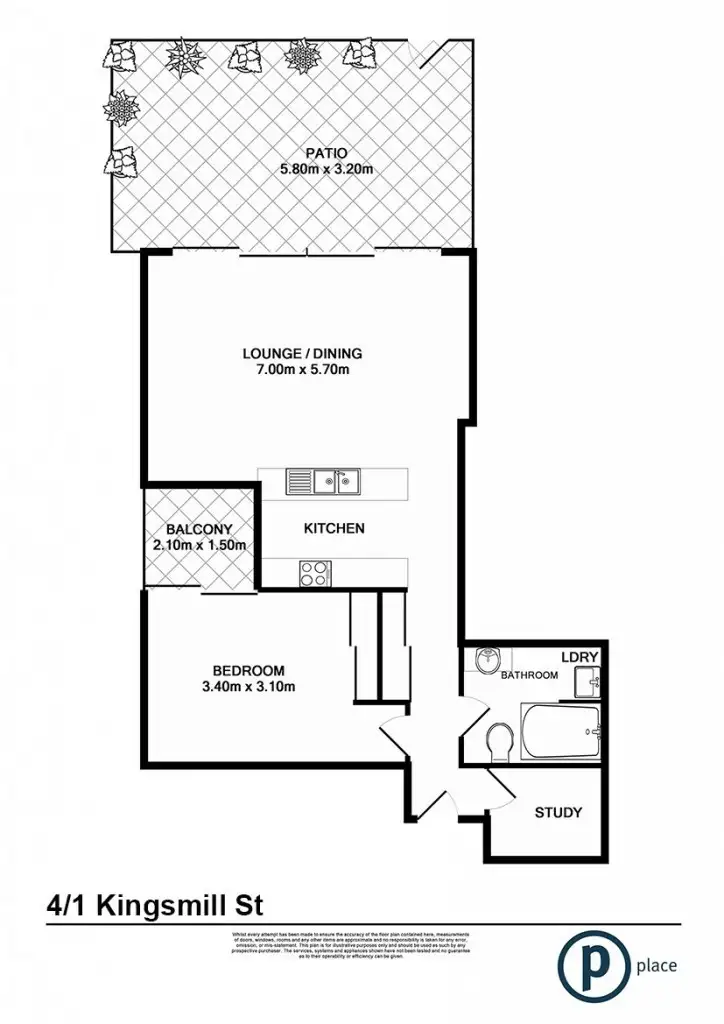 Floorplan of Homely unit listing, 4/1 Kingsmill Street, Chermside QLD 4032