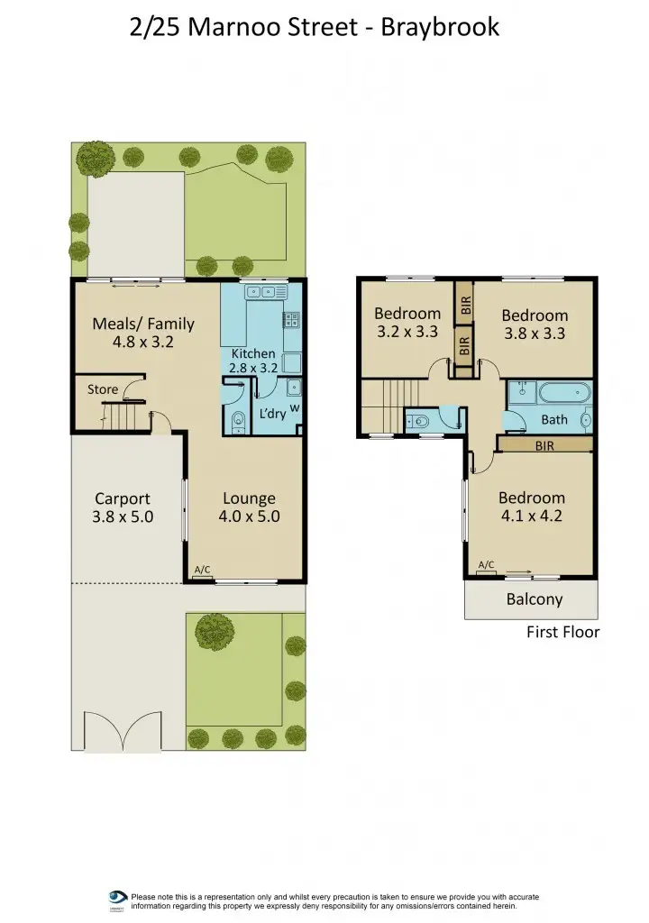 Floorplan of Homely townhouse listing, 2/25 Marnoo Street, Braybrook VIC 3019