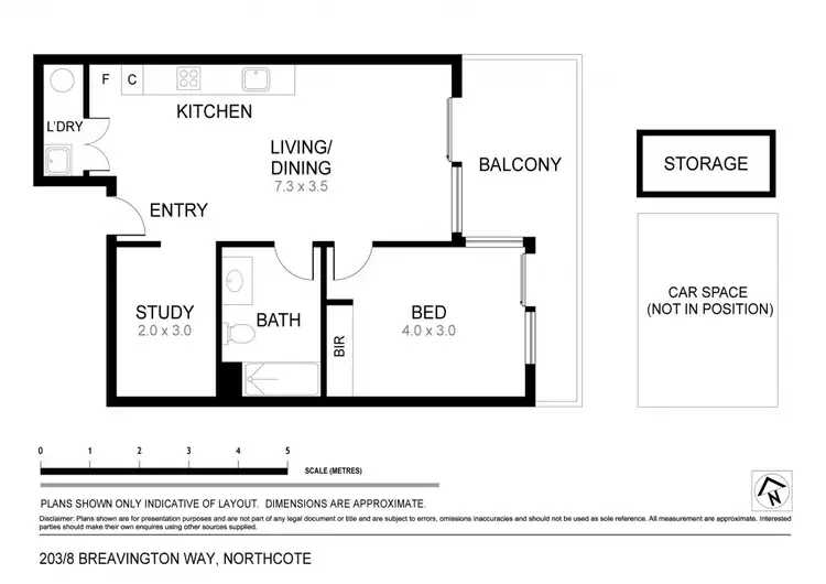 Floorplan of Homely apartment listing, 203/8 Breavington Way, Northcote VIC 3070