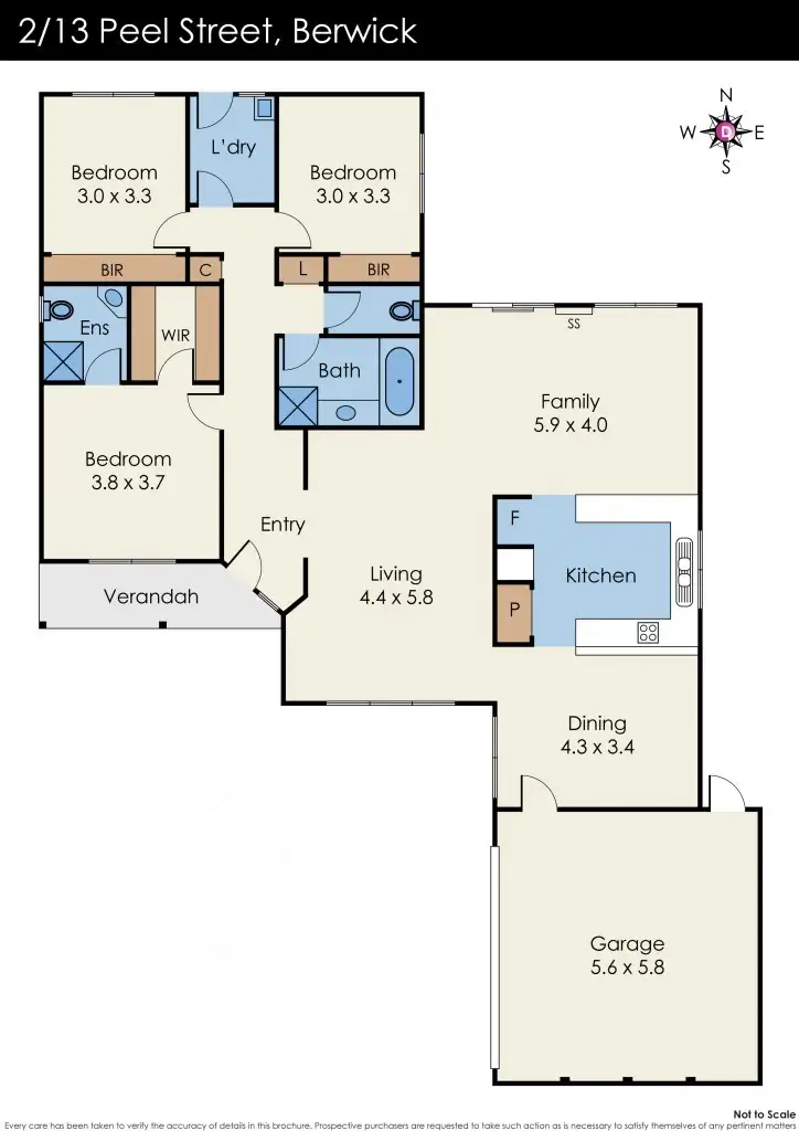 Floorplan of Homely townhouse listing, 2/13 Peel Street, Berwick VIC 3806