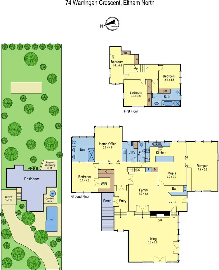 Floorplan of Homely house listing, 74 Warringah Crescent, Eltham North VIC 3095