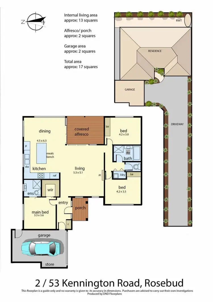 Floorplan of Homely unit listing, 2/53 Kennington Road, Rosebud VIC 3939