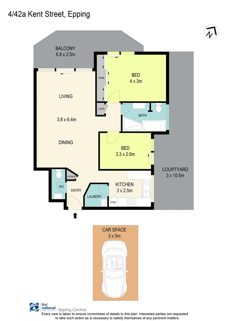Floorplan of Homely unit listing, 4/42A Kent Street, Epping NSW 2121