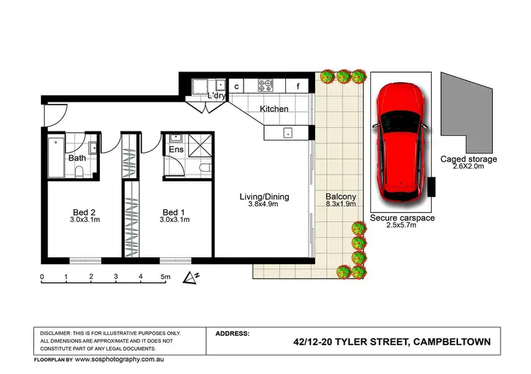Floorplan of Homely apartment listing, 42/12-20 Tyler Street, Campbelltown NSW 2560