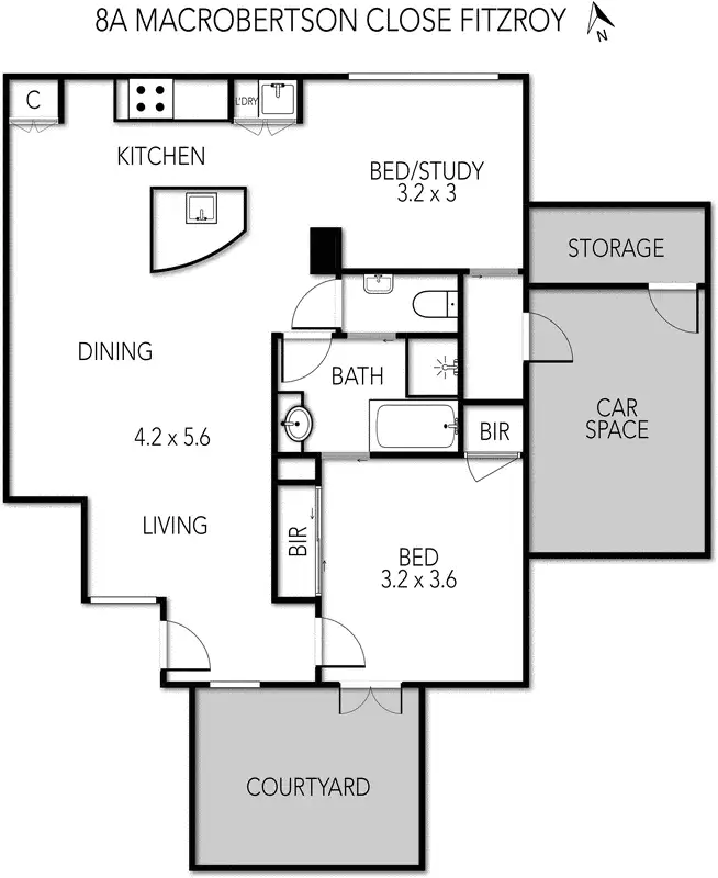 Floorplan of Homely apartment listing, 8A MacRobertson Close, Fitzroy VIC 3065