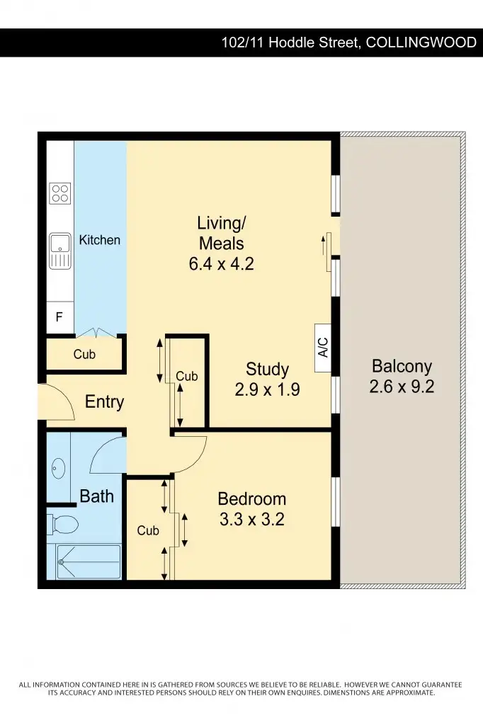 Floorplan of Homely apartment listing, 102/11 Hoddle Street, Collingwood VIC 3066
