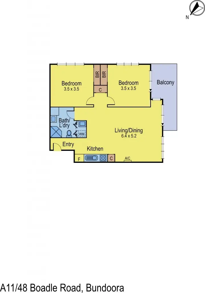 Floorplan of Homely apartment listing, A11/48 Boadle Road, Bundoora VIC 3083
