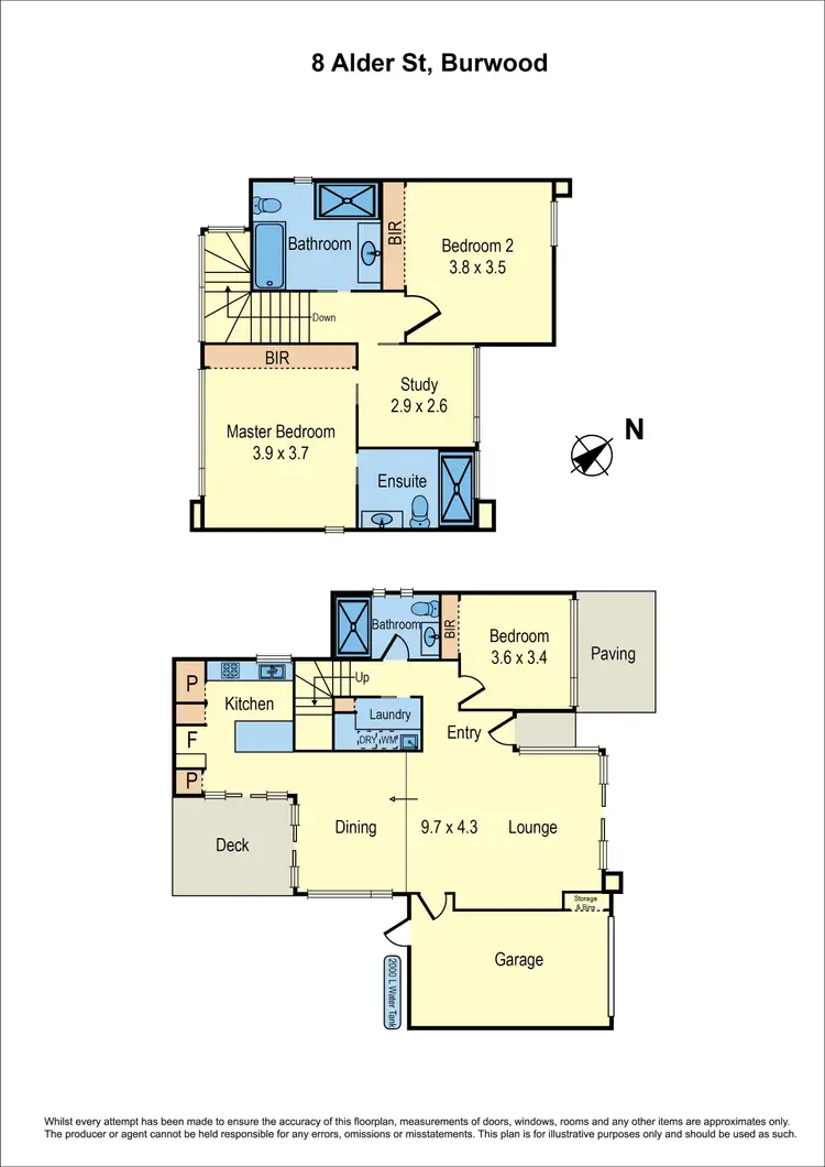 Floorplan of Homely townhouse listing, 1/8 Alder Street, Burwood VIC 3125