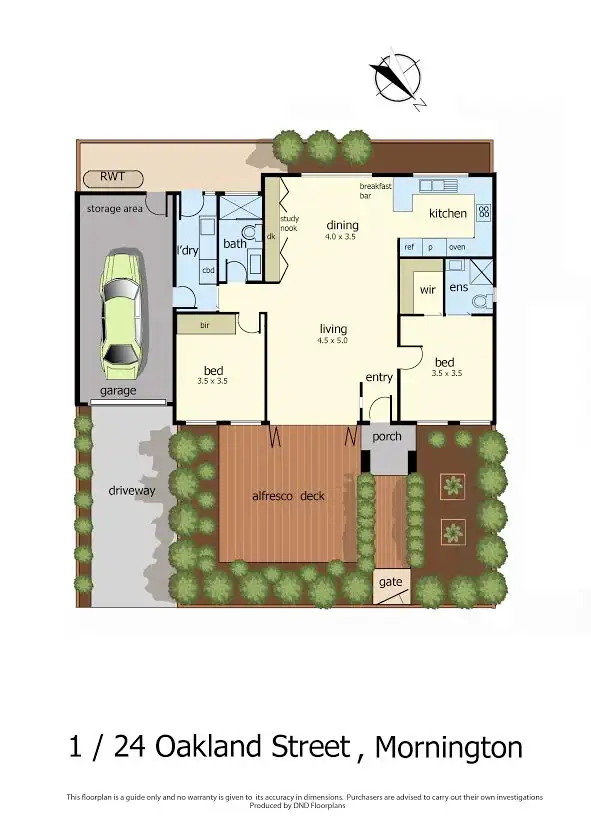 Floorplan of Homely villa listing, 1/24 Oakland St, Mornington VIC 3931