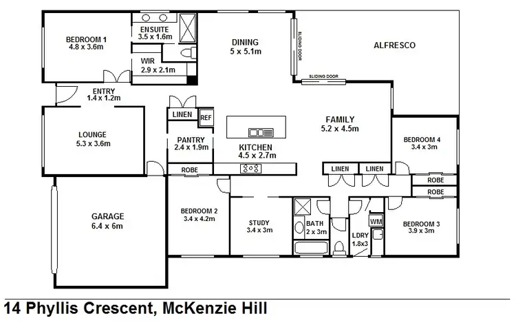 Floorplan of Homely house listing, 14 Phyllis Crescent, Mckenzie Hill VIC 3451